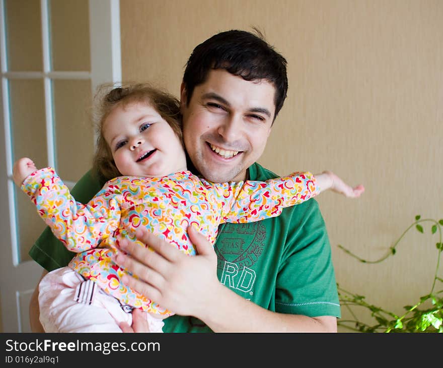 Daughter with Father having fun