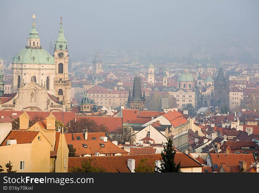 Prague foggy view