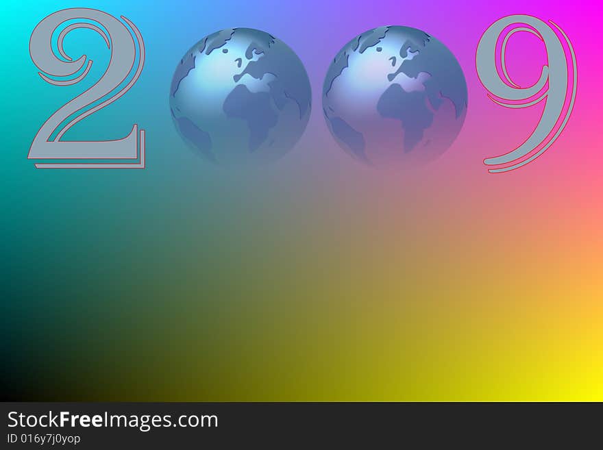 2009 abstract a new year background with globe. 2009 abstract a new year background with globe