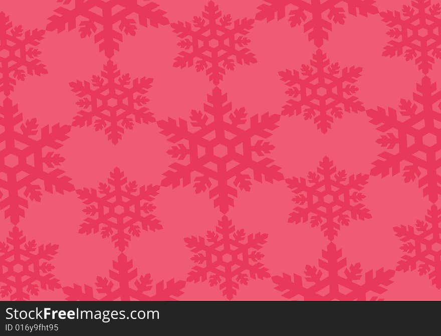 Pink snowflakes of two dimensions background. Pink snowflakes of two dimensions background