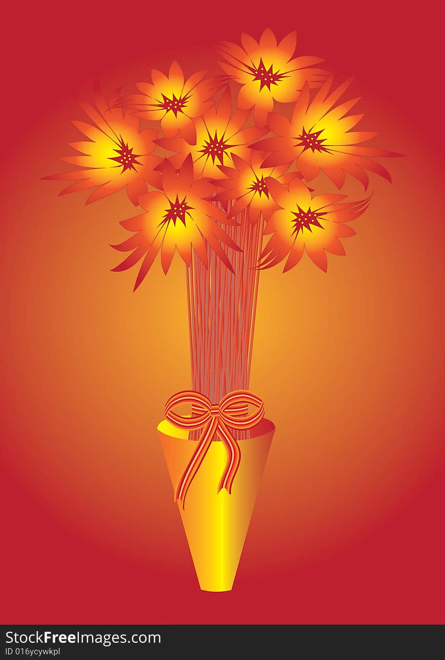 Flower bouquet with vase