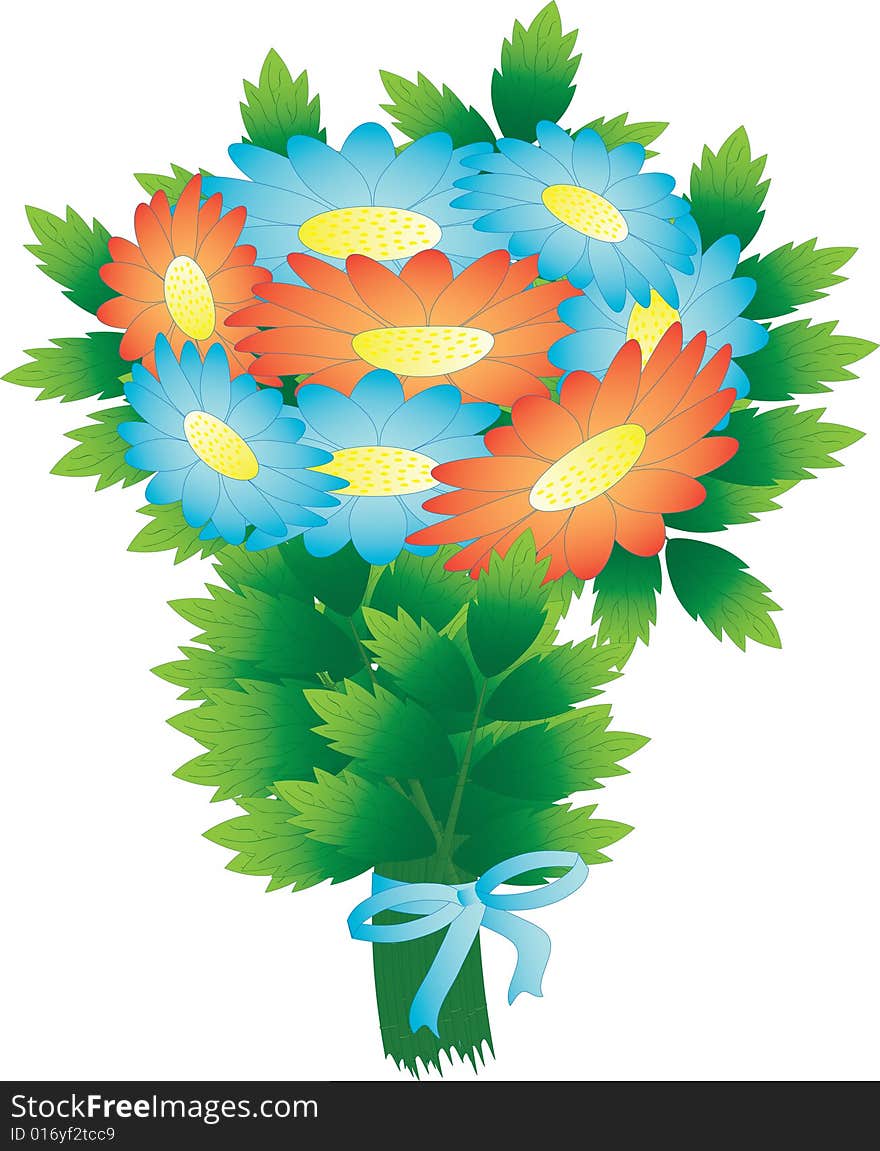 The vector illustration contains the image of flower bouquet. The vector illustration contains the image of flower bouquet