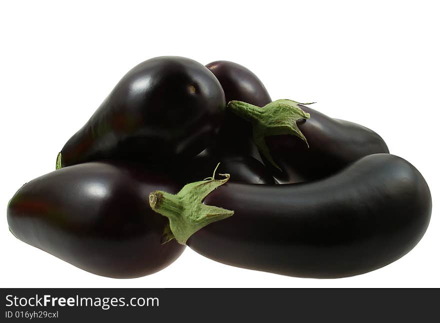 Aubergine on white background