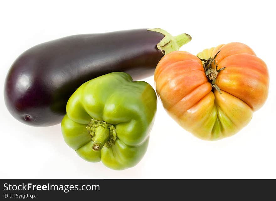 Ingredients on white background isolated