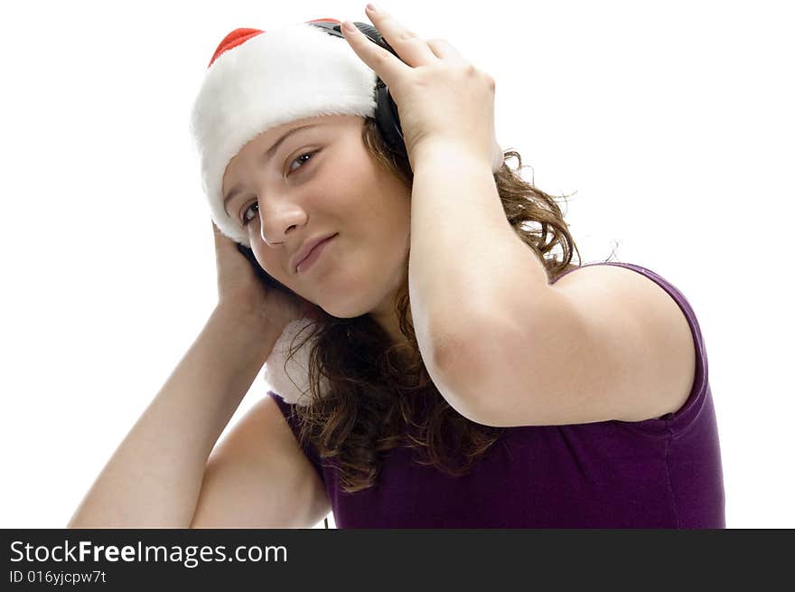 Woman Listening Through Headphone