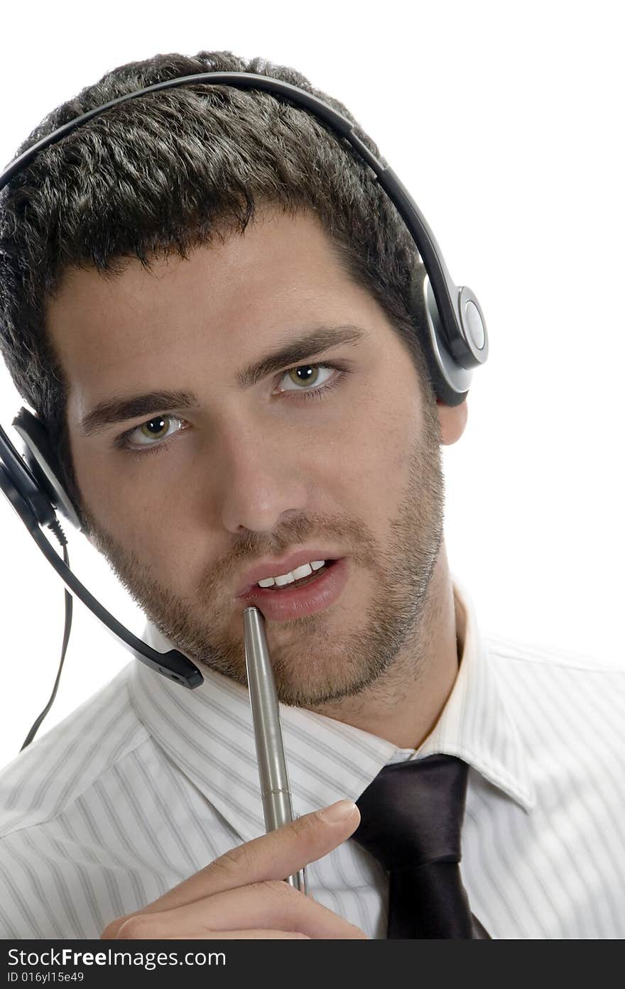 Businessman Posing With Pen