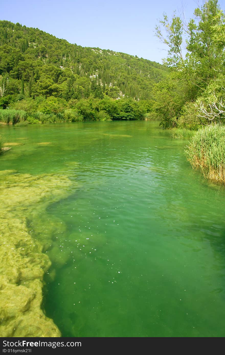 Green lake in a park, Croatia