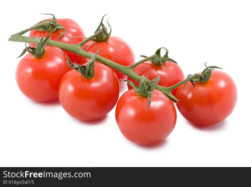 Ripe tomatoes isolated on white