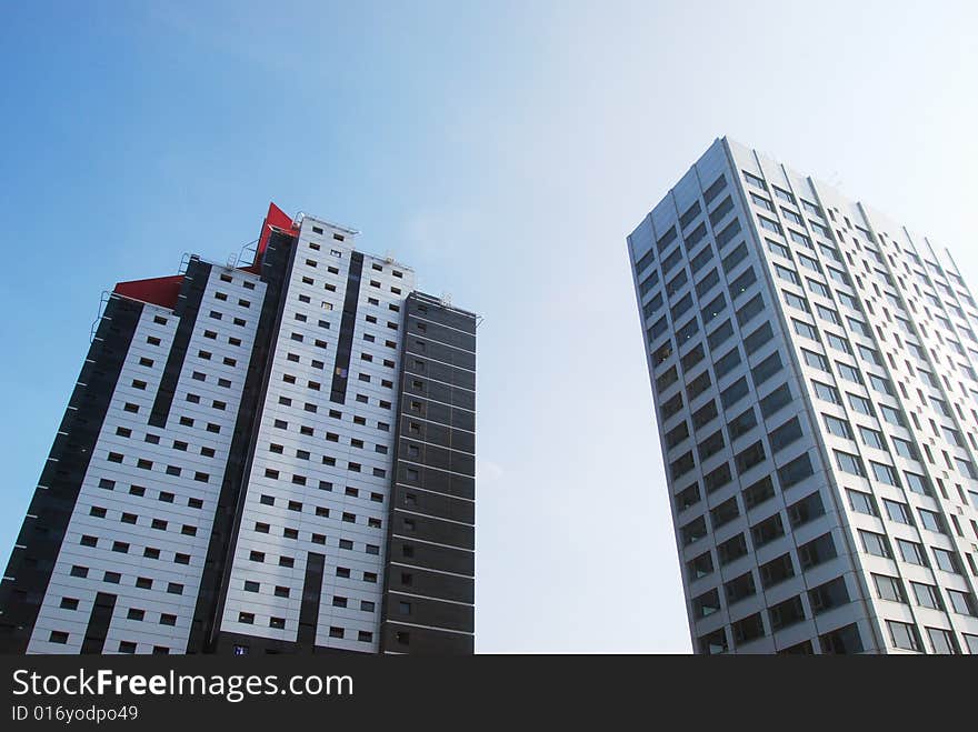 Two tower blocks in Leeds city centre. Two tower blocks in Leeds city centre