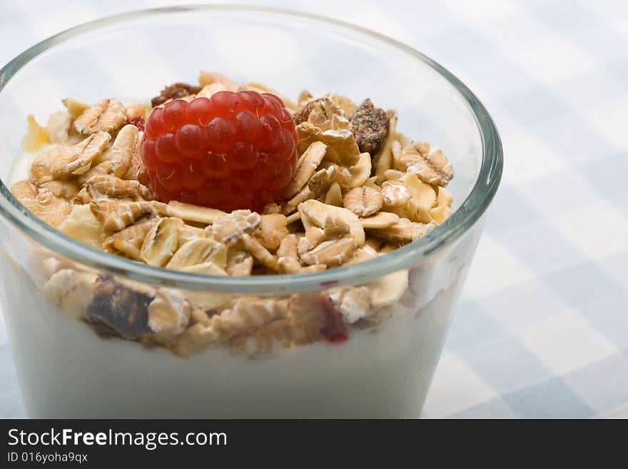 Deliciously fresh yogurt and muesli