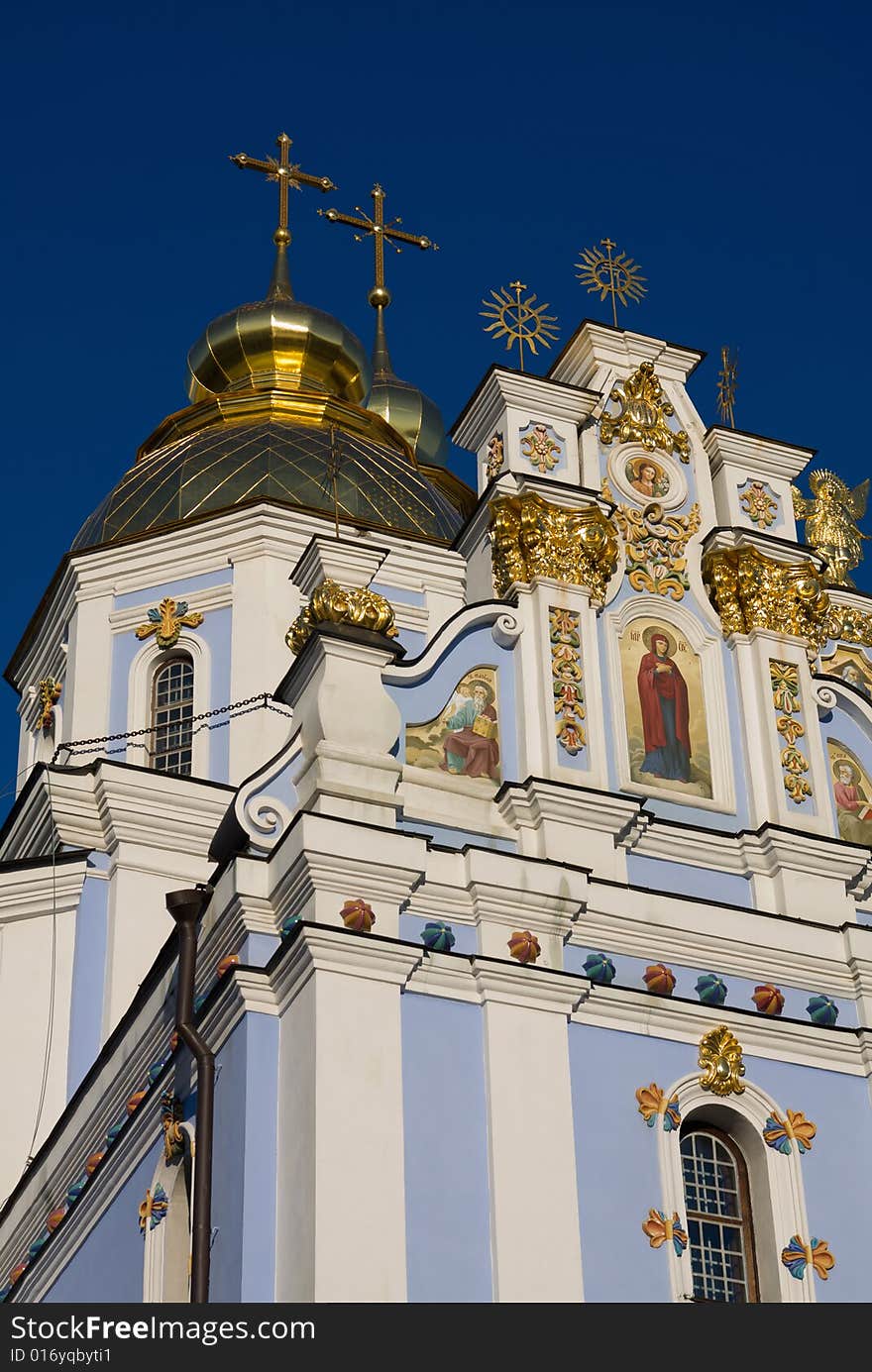 Ukraine. Kiev. A fragment of the Mihajlovsky cathedral.