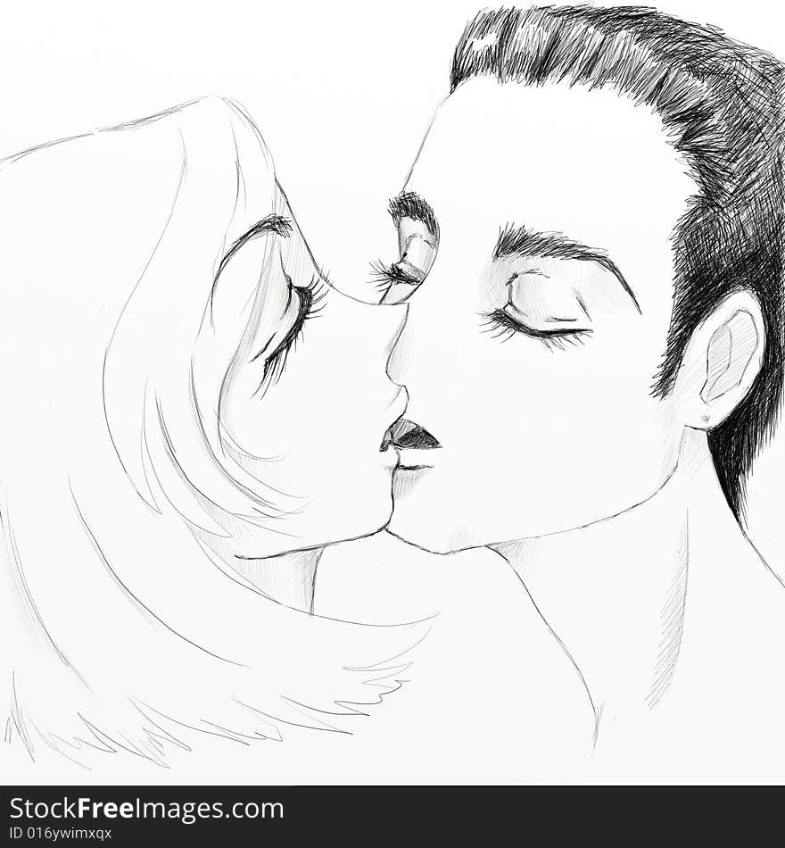 Kiss boy and girl