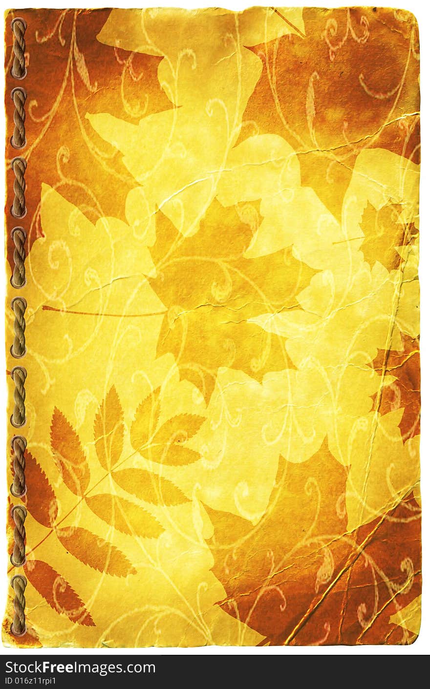 Autumn leaves on an old paper. Autumn leaves on an old paper