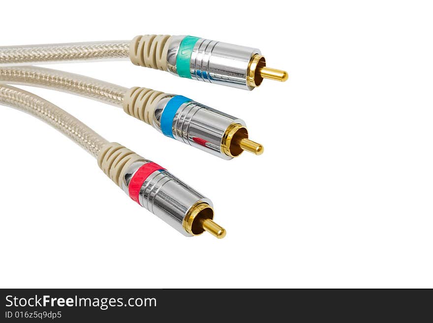 Component video cable on a white background