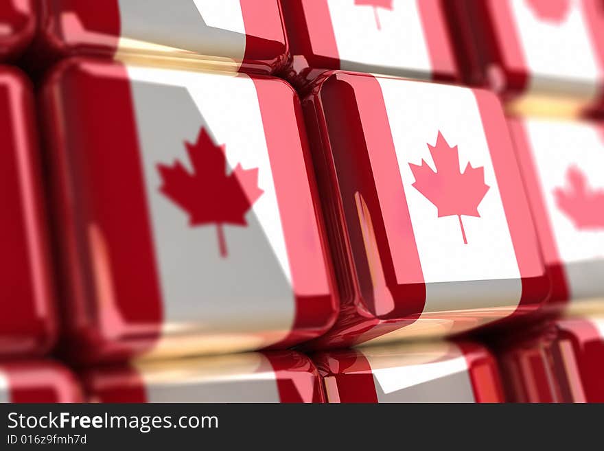 Canadian flag-cube