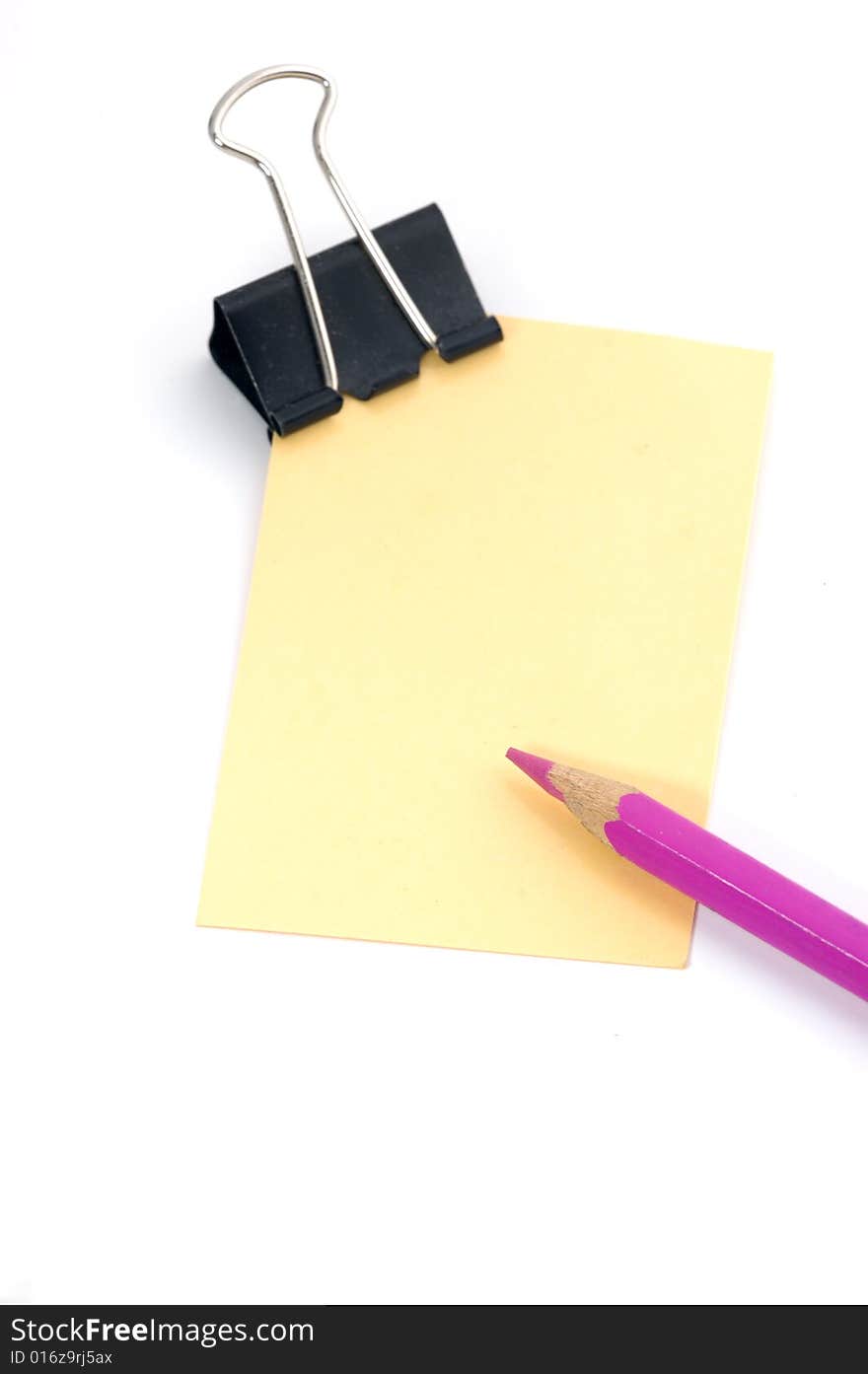 A picture of a note pad on white background