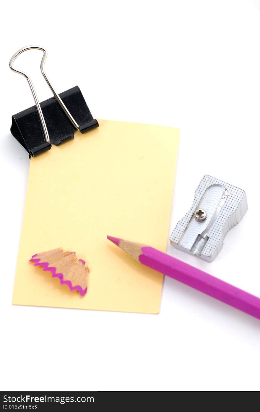 A picture of a note pad on white background