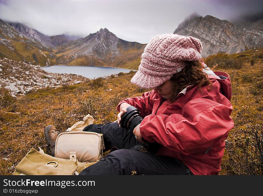 Female mountain climber