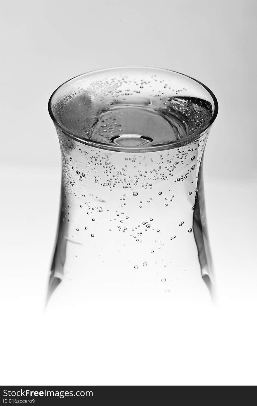 Glass of fresh water with gas