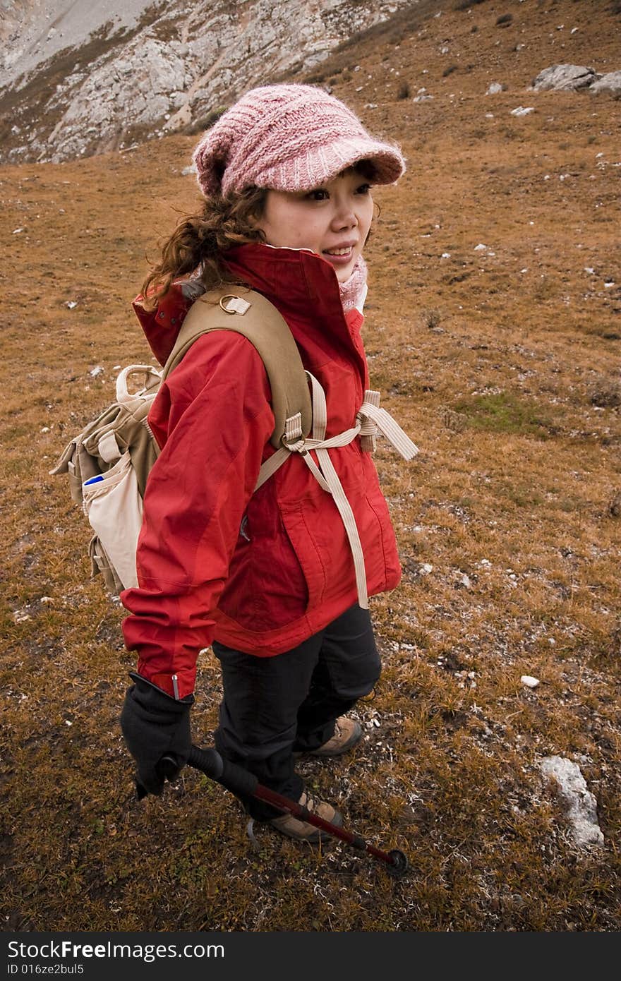 Female mountain climber