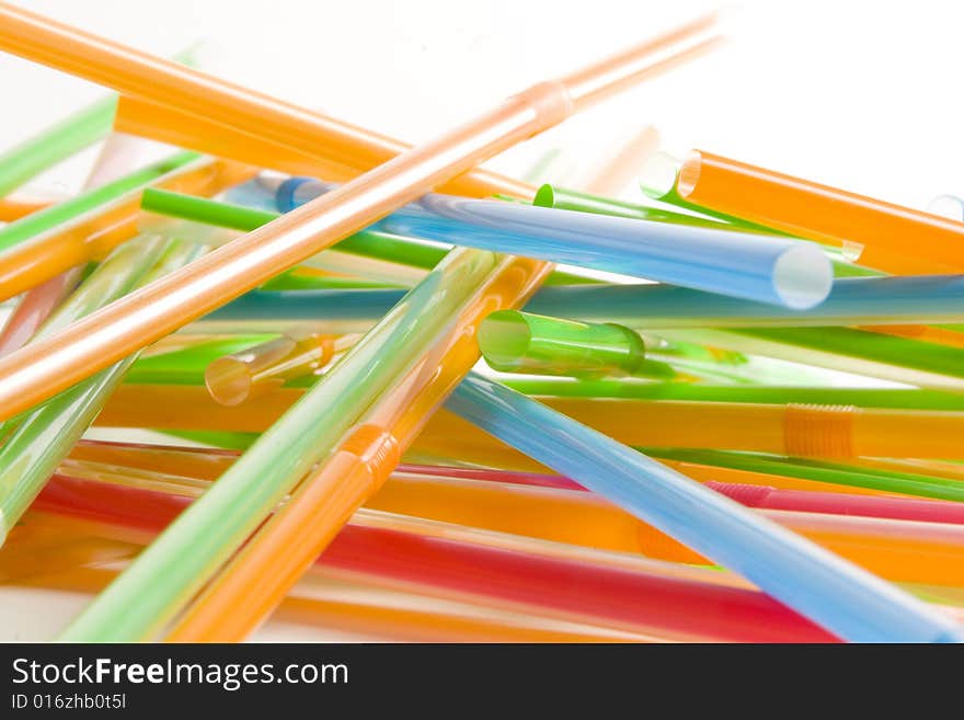 Bunch of multicolored straws