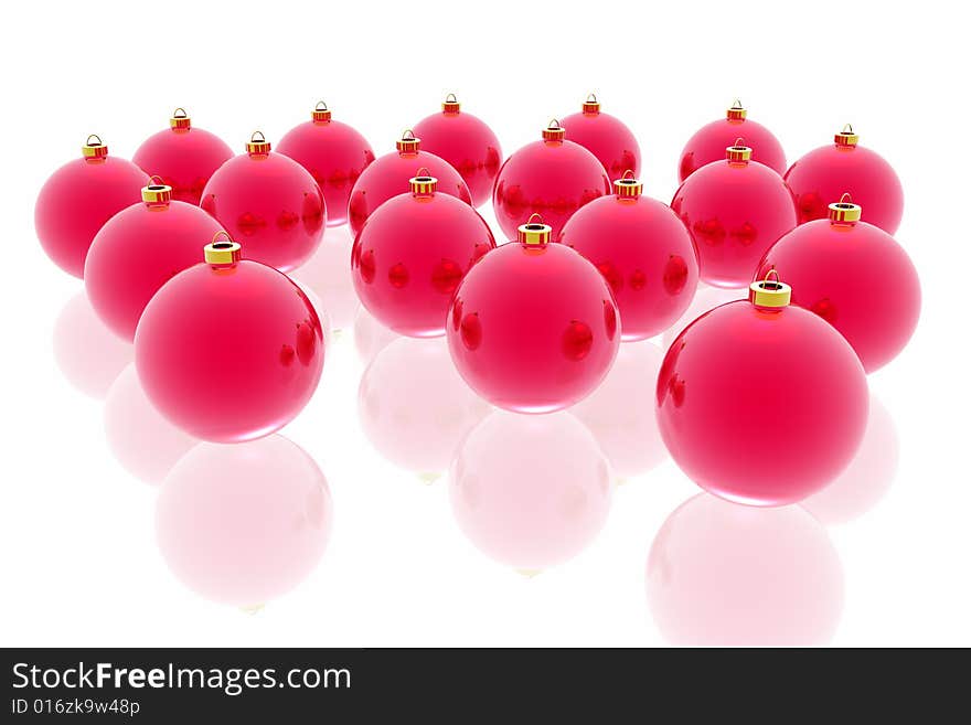 Christmas decoration on the white background