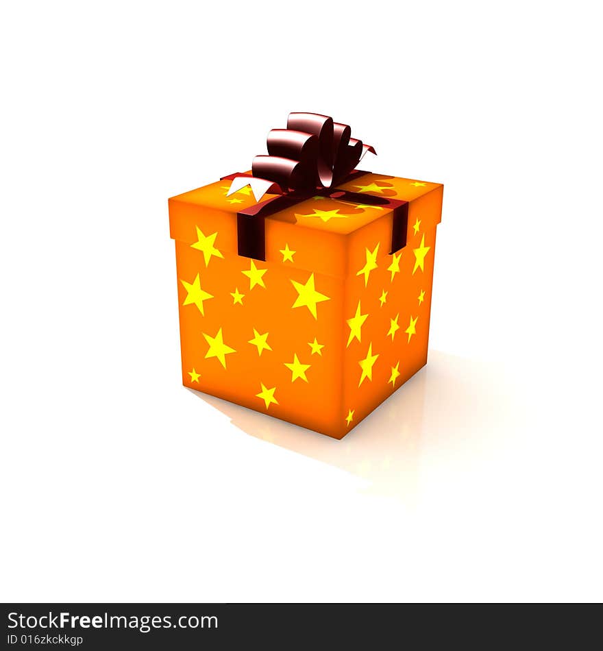 Christmas gift box - 3d isolated illustration