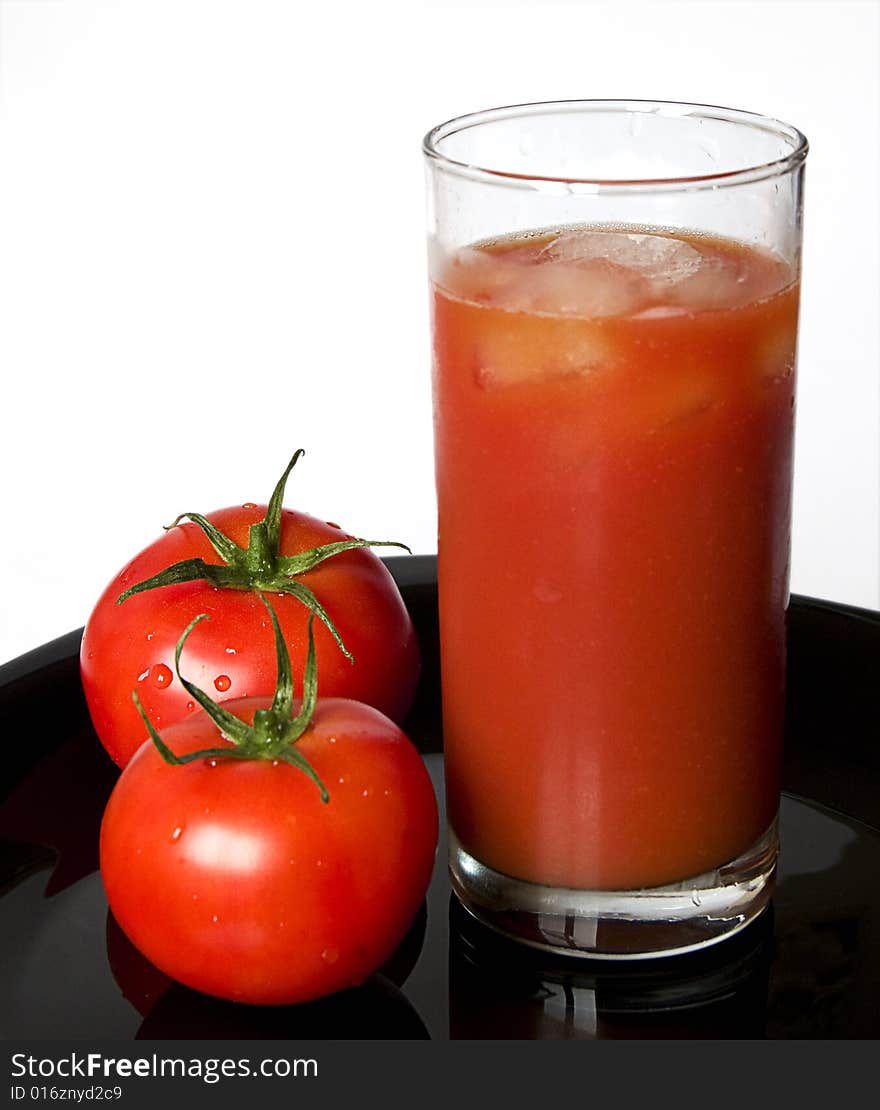 A glass of tomato juice