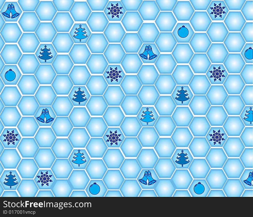 The vector illustration contains the image of christmas blue rhombuses