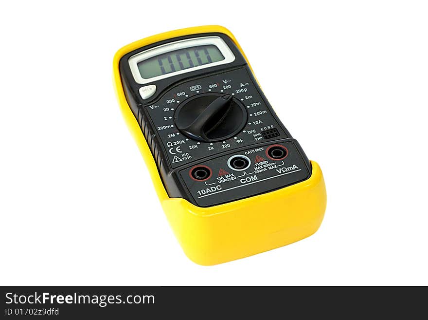 Electric multimeter isolated on white. Electric multimeter isolated on white