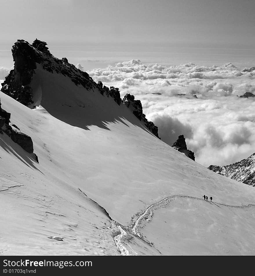 Gran Paradiso (4061m) normal route, Graian Alps, Italy. Gran Paradiso (4061m) normal route, Graian Alps, Italy