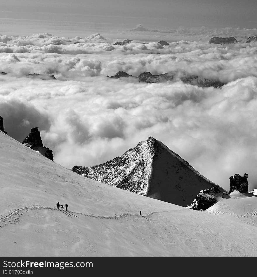 Gran Paradiso (4061m) normal route, Graian Alps, Italy. Gran Paradiso (4061m) normal route, Graian Alps, Italy