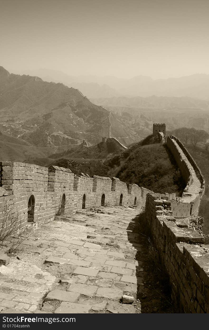 The great wall of china in black and white. The great wall of china in black and white