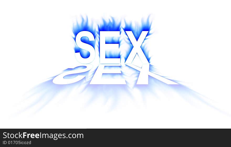 Sex word with abstract white background