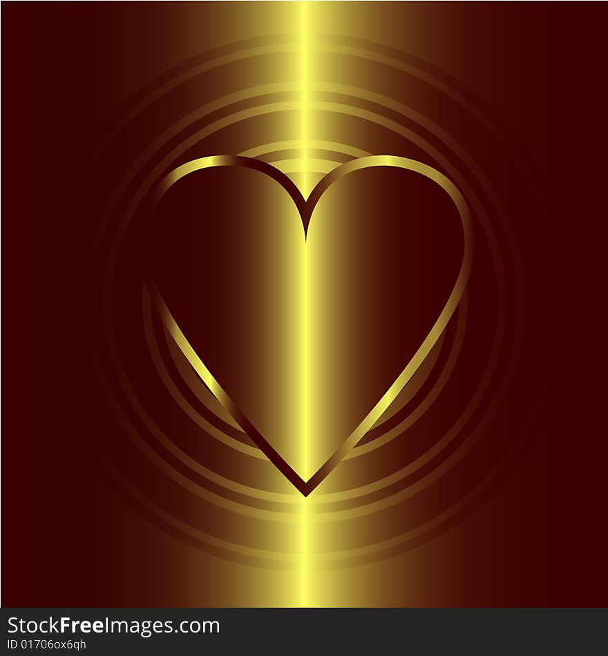 Valentines day background with heart, vector illustration