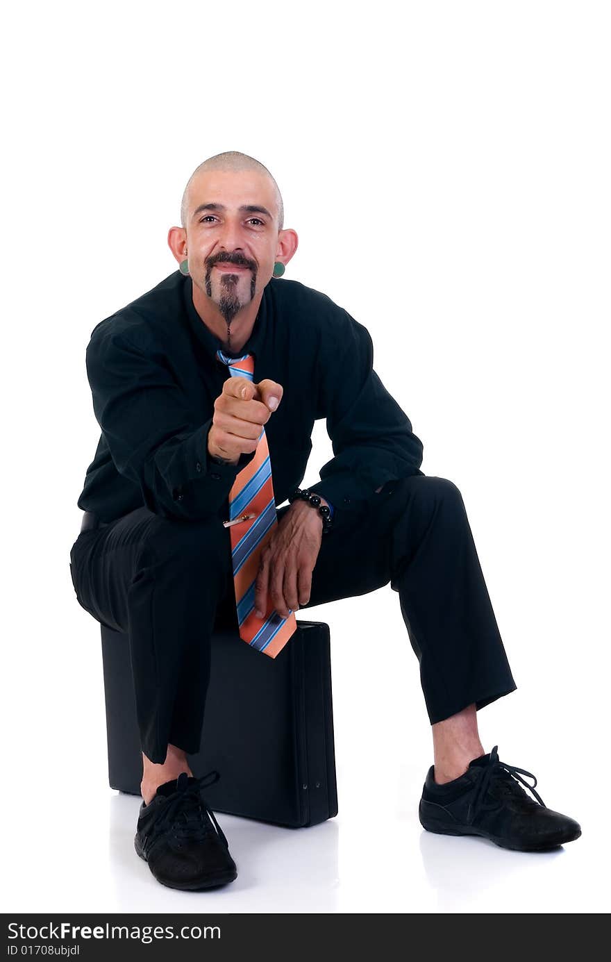 Alternative businessman formal dressed, studio shot