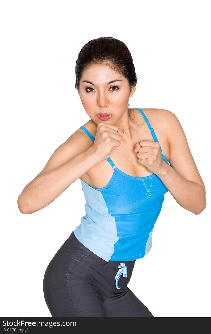 Asian Woman Exercising