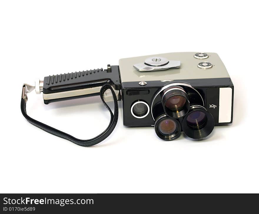 Retro film camera isolated on white. Retro film camera isolated on white