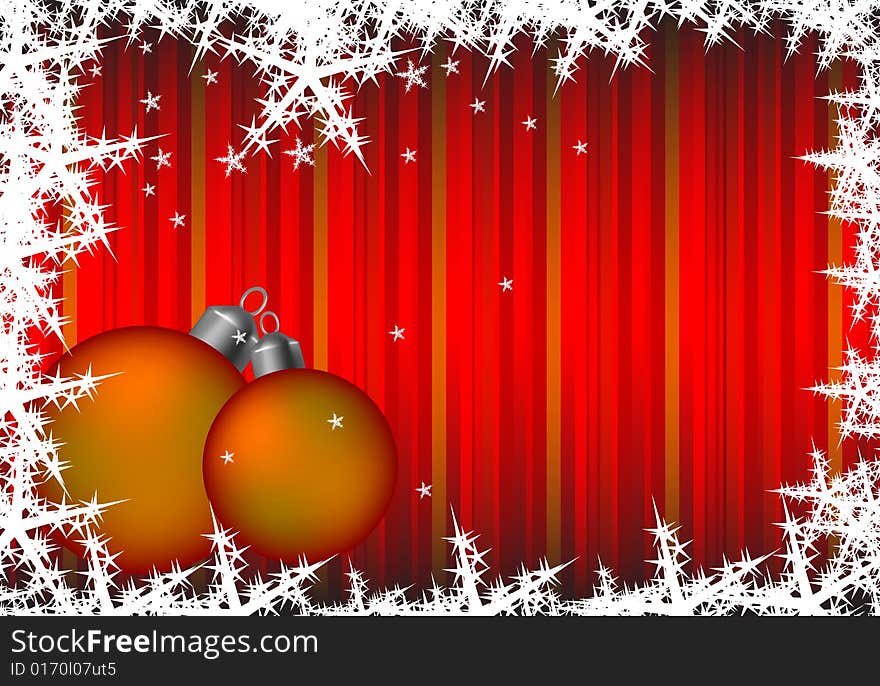 Red striped christmas background with snowflakes