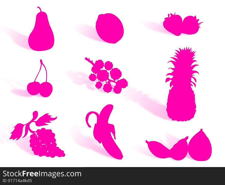 Fruit silhouette to represent healthy diet