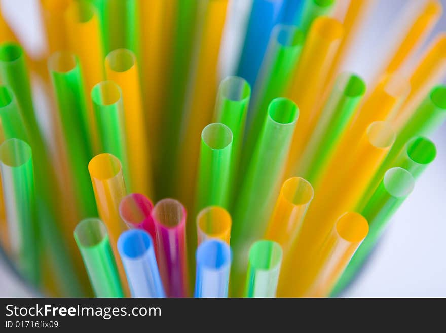 Bunch of multicolored straws