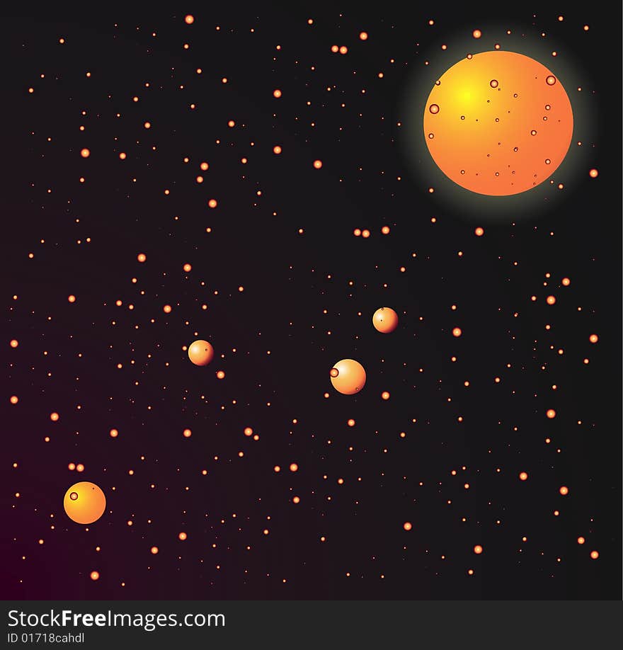 Vector illustration of unknown planets. Vector illustration of unknown planets