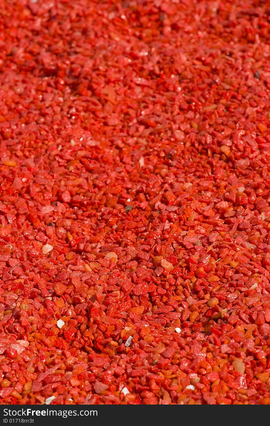 Red bright gravel, macro background. Red bright gravel, macro background