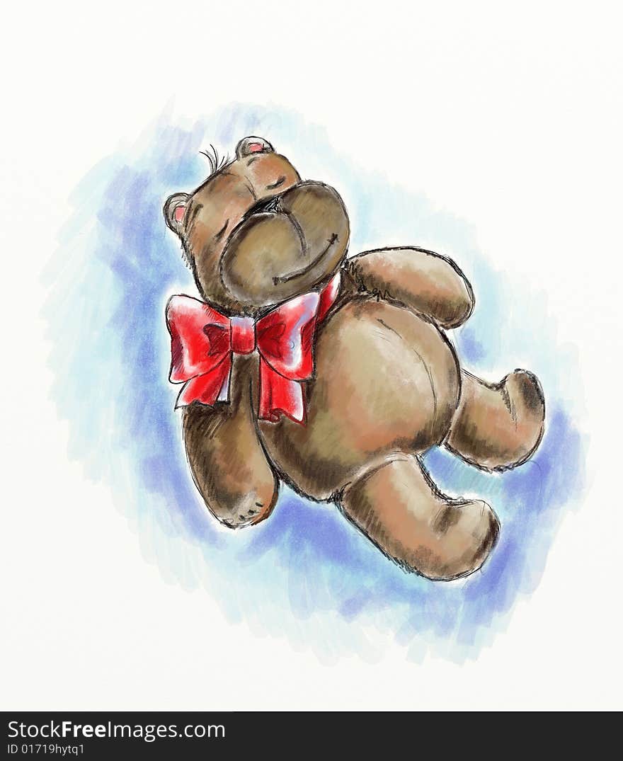 Teddy bear on white background