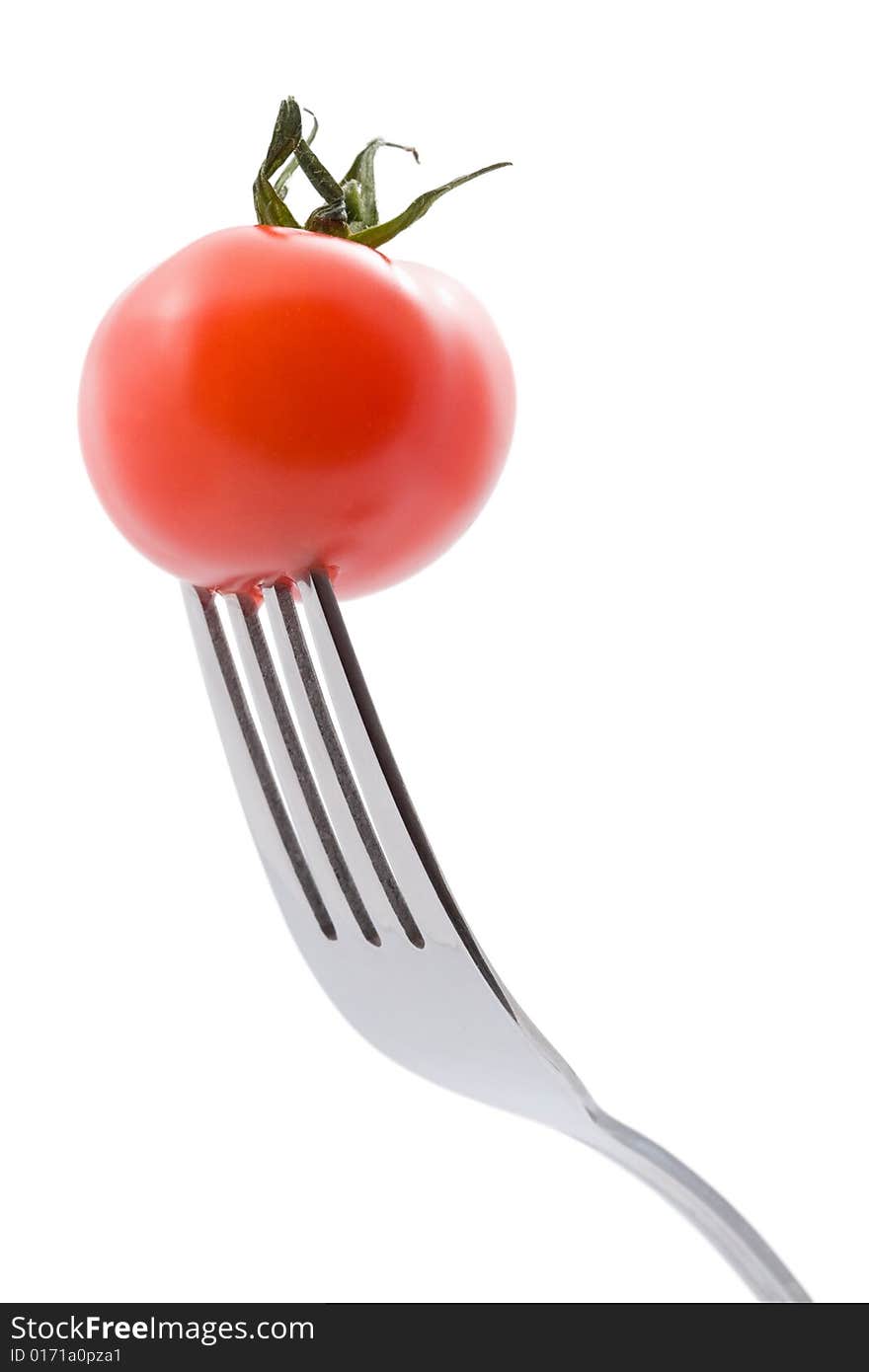 Ripe Tomato On Fork