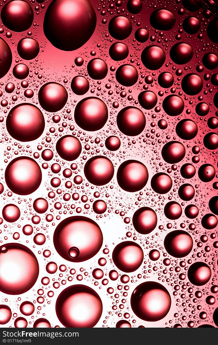 Red water drops. abstract background