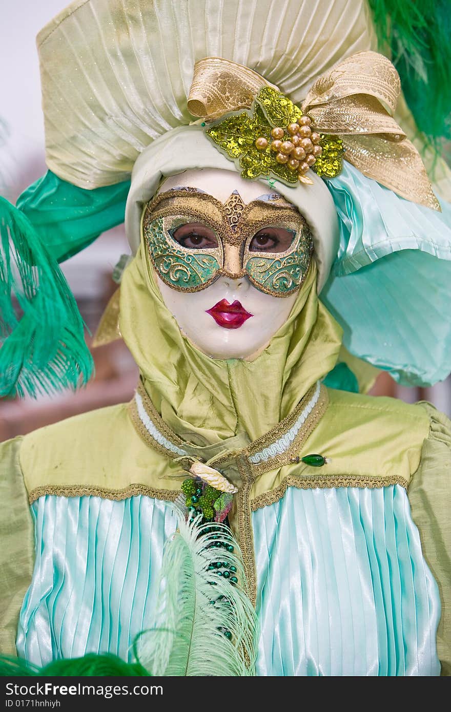 Colorful costumes at the Venice Carnival. Colorful costumes at the Venice Carnival