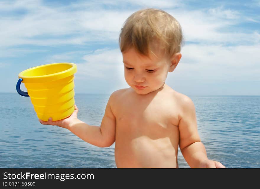 Baby boy on beach