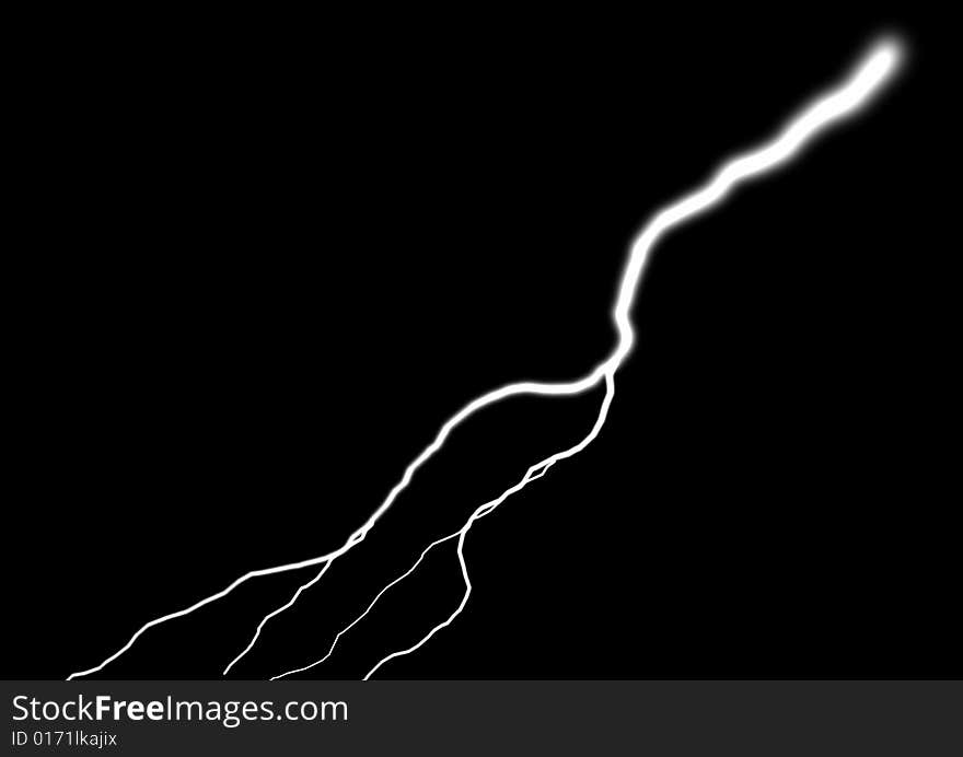 Lightning bolt isolated on black