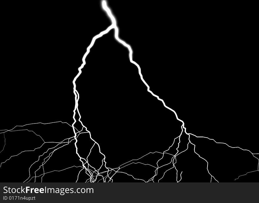 Lightning bolt isolated on black